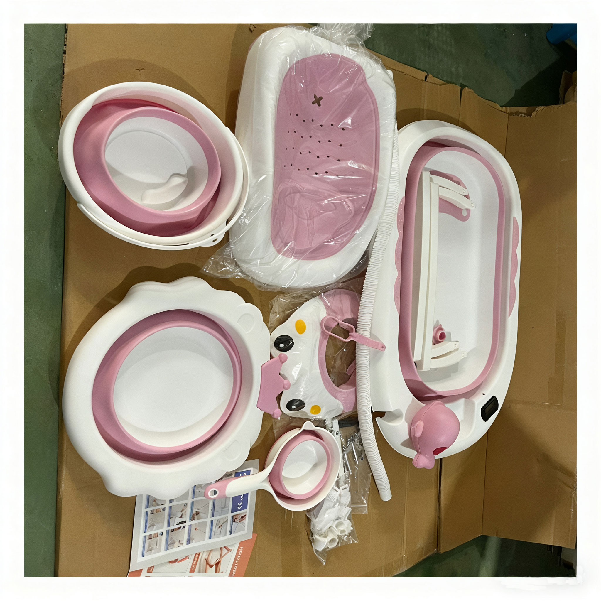 7pc Bucket Bath Tub Set with Drain Pipe