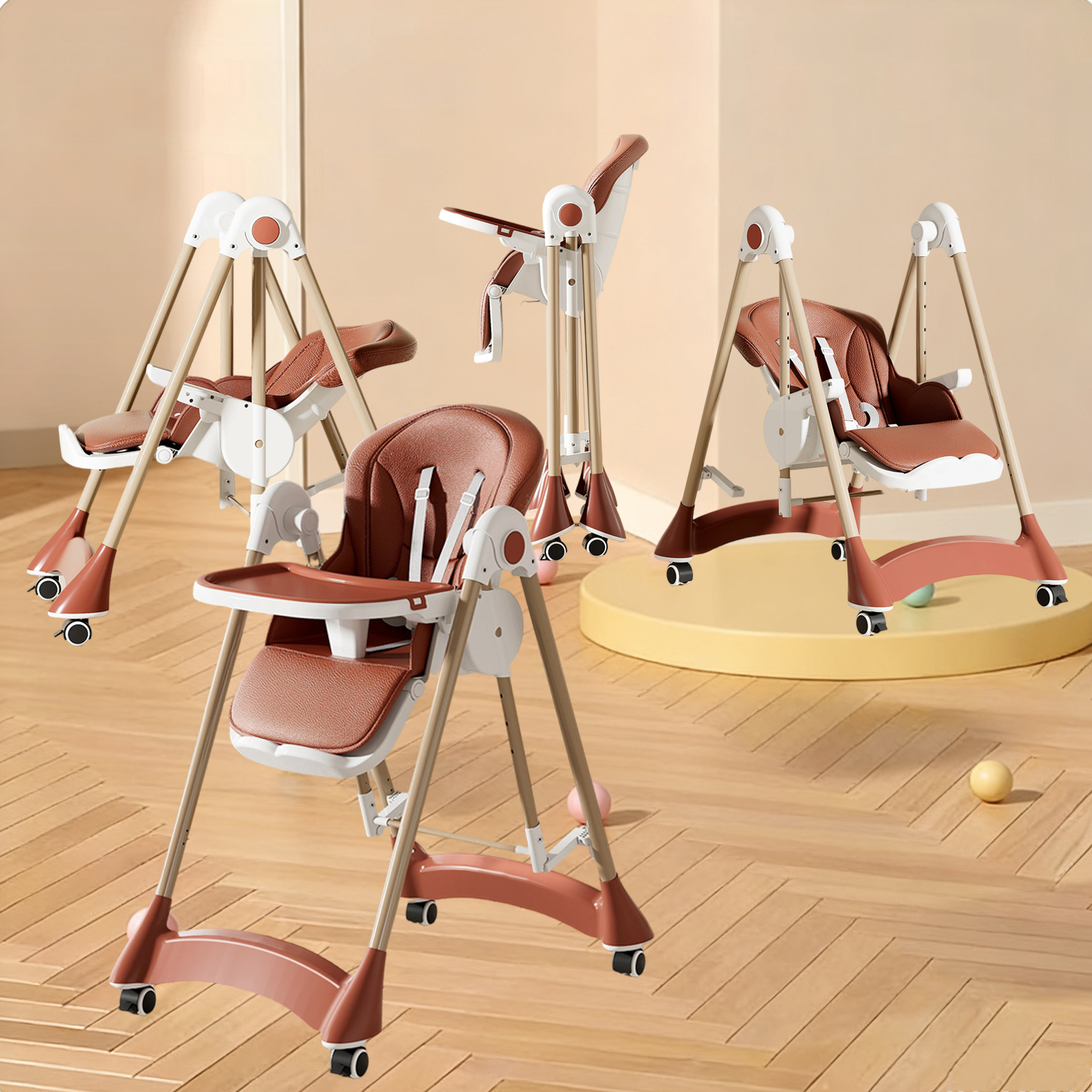 Adjustable Convertible Rocking Swing High Chair