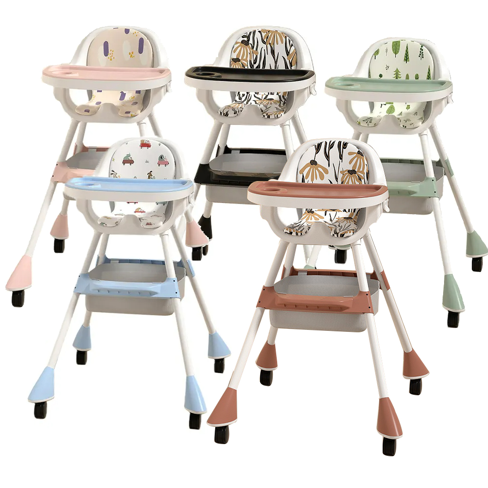 Modern PP & Stainless Steel Leather High Chair